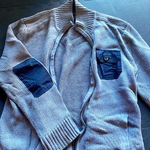 INC. gray cardigan zip up sweater. Size Large
